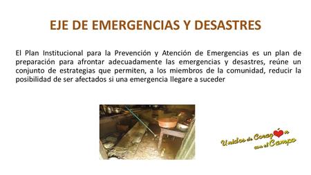 EJE DE EMERGENCIAS Y DESASTRES