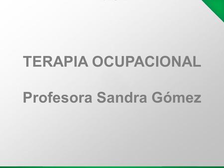 TERAPIA OCUPACIONAL Profesora Sandra Gómez