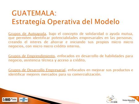 GUATEMALA: Estrategía Operativa del Modelo