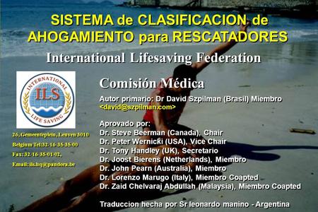 SISTEMA de CLASIFICACION de AHOGAMIENTO para RESCATADORES