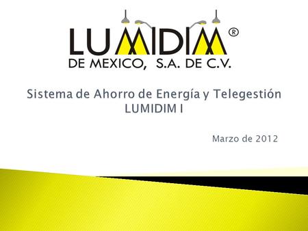 Sistema de Ahorro de Energía y Telegestión LUMIDIM I