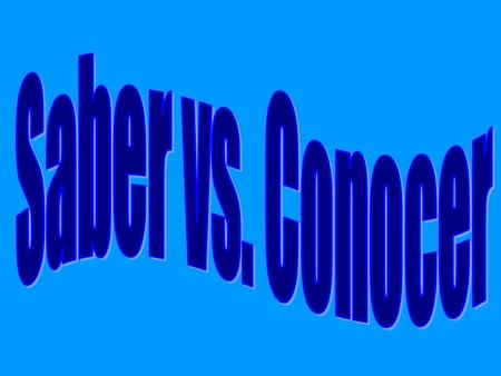 Both verbs, saber and conocer mean: How do I know when to use saber and when to use conocer?