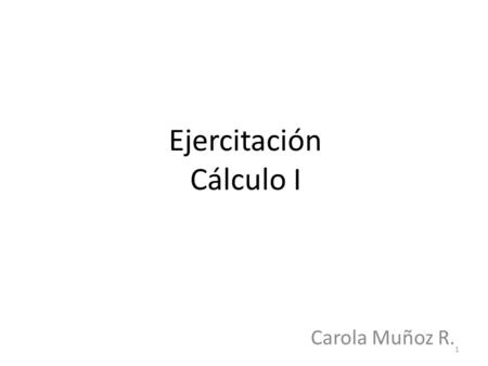 Ejercitación Cálculo I