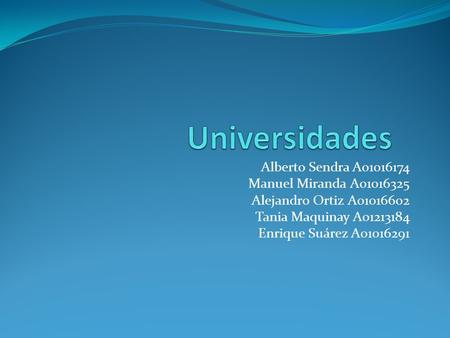 Universidades Alberto Sendra A Manuel Miranda A