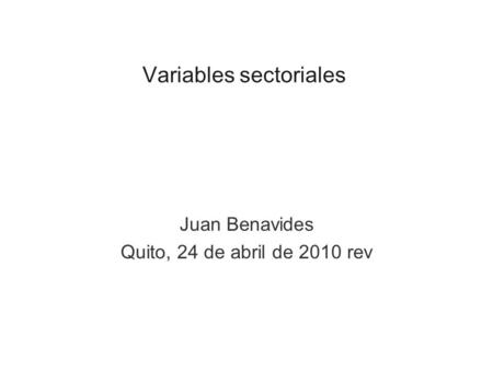 Variables sectoriales