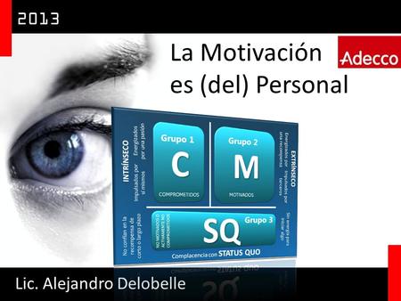 2013 La Motivación es (del) Personal Lic. Alejandro Delobelle.
