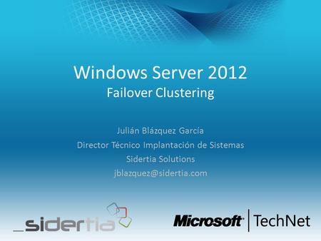 Windows Server 2012 Failover Clustering