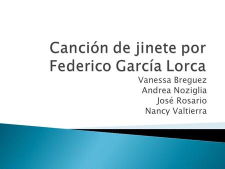Canción de jinete por Federico García Lorca