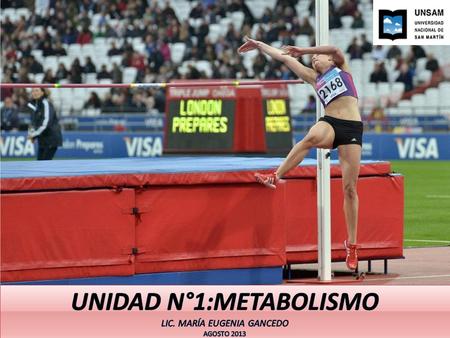 Unidad n°1:Metabolismo Lic. María Eugenia Gancedo Agosto 2013
