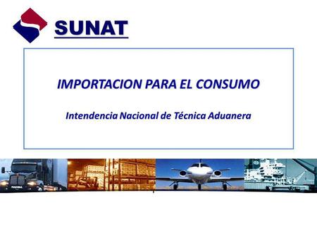 IMPORTACION PARA EL CONSUMO Intendencia Nacional de Técnica Aduanera