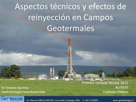Aspectos técnicos y efectos de reinyección en Campos Geotermales
