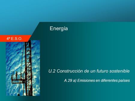 4º E.S.O. Energía U.2 Construcción de un futuro sostenible A.29 a) Emisiones en diferentes países.