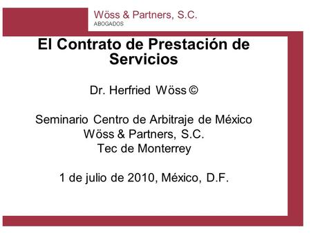 El Contrato de Prestación de Servicios