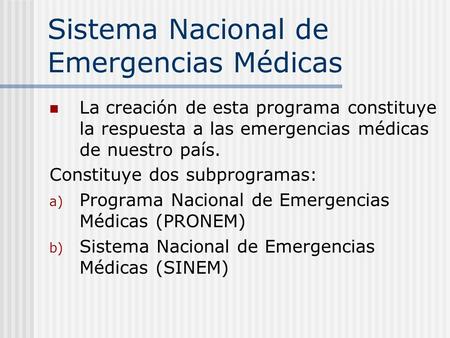 Sistema Nacional de Emergencias Médicas