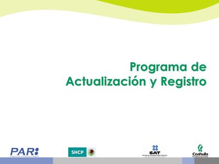Programa de Actualización y Registro.