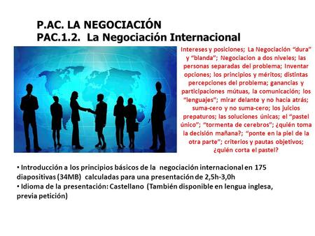 PAC.1.2. La Negociación Internacional