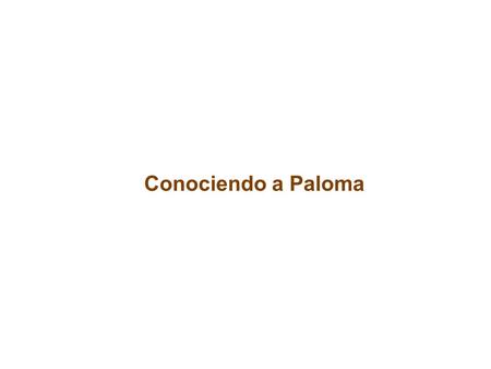 Conociendo a Paloma. Paloma... Es una chica de 16 años insegura sobre su propia apariencia Es inteligente y divertida, siempre con un montón de historias.