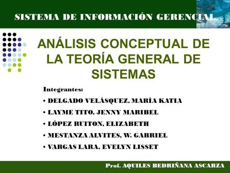 ANÁLISIS CONCEPTUAL DE LA TEORÍA GENERAL DE SISTEMAS