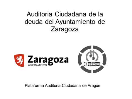 Auditoria Ciudadana de la deuda del Ayuntamiento de Zaragoza