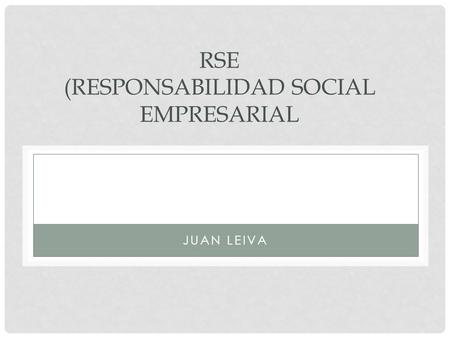 RSE (Responsabilidad Social Empresarial