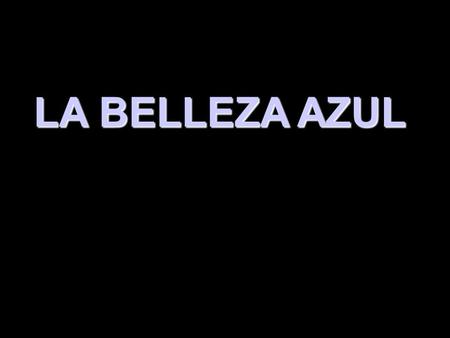 LA BELLEZA AZUL.