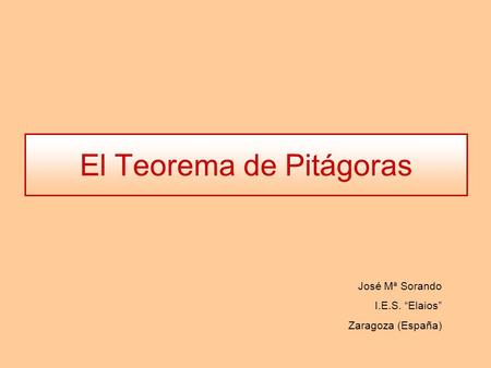 El Teorema de Pitágoras