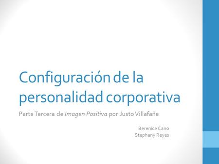 Configuración de la personalidad corporativa