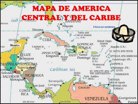 MAPA DE AMERICA CENTRAL Y DEL CARIBE
