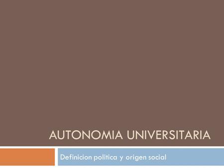 Autonomia universitaria
