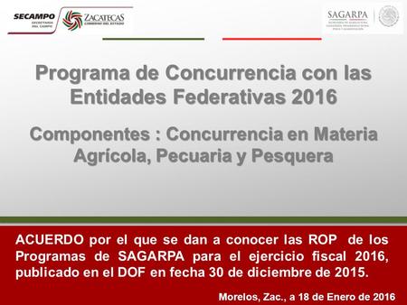 Programa de Concurrencia con las Entidades Federativas 2016