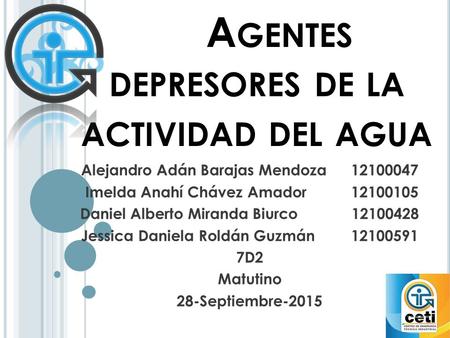 Agentes depresores de la actividad del agua