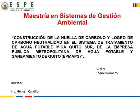 Maestría en Sistemas de Gestión Ambiental