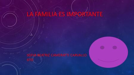 LA FAMILIA ES IMPORTANTE SOFIA BEATRIZ CAMERATTI CARVALLO 6TO.