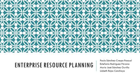 ENTERPRISE RESOURCE PLANNING