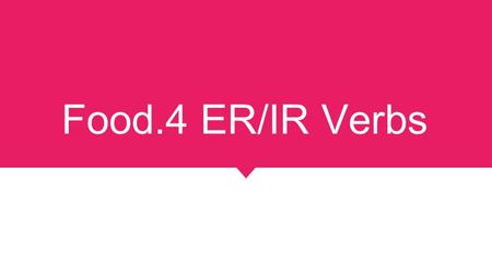 Food.4 ER/IR Verbs. Vamonos Fill in the blank with the correct AR conjugation! 1.Nosotros _______ (caminar) al parque. 2.Yo _______ (hablar) con mi madre.