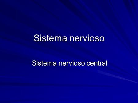 Sistema nervioso central