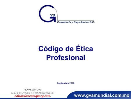 Código de Ética Profesional Septiembre 2015