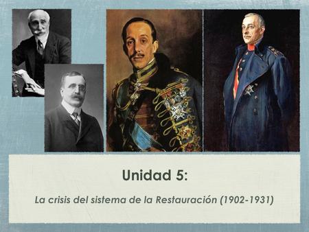 La crisis del sistema de la Restauración ( )