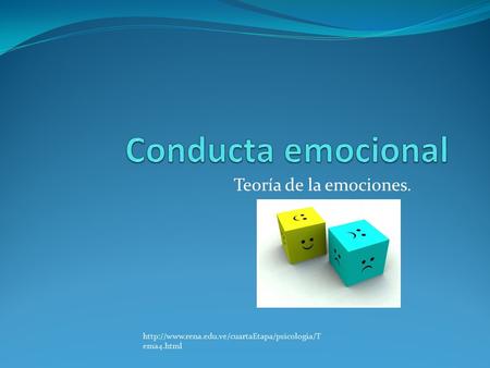 Conducta emocional Teoría de la emociones.