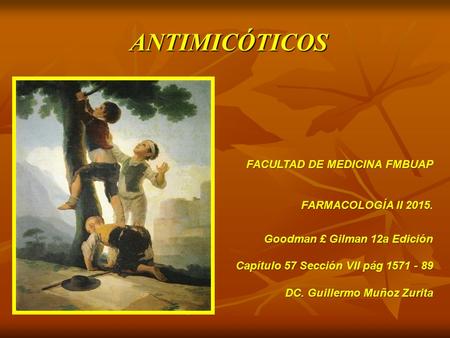 ANTIMICÓTICOS FACULTAD DE MEDICINA FMBUAP FARMACOLOGÍA II 2015.