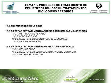 TEMA 13. PROCESOS DE TRATAMIENTO DE