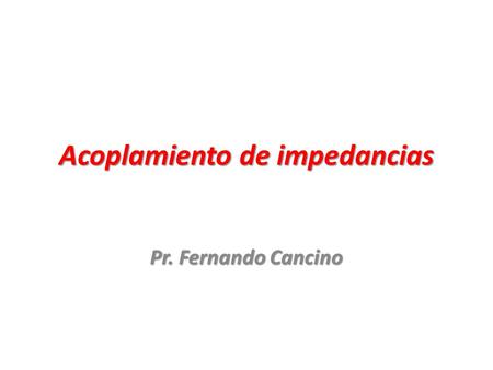 Acoplamiento de impedancias