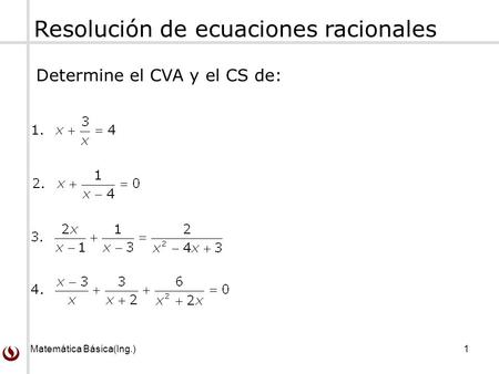 Resolución de ecuaciones racionales