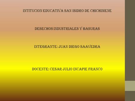 INTITUCION EDUCATIVA SAN ISIDRO DE CHICHIMENE