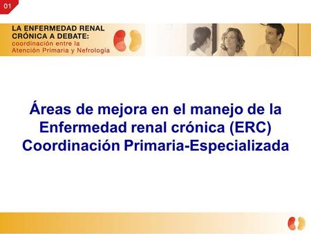 Áreas de mejora en el manejo de la Enfermedad renal crónica (ERC) Coordinación Primaria-Especializada 01.