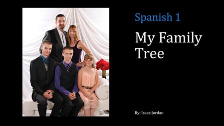 My Family Tree By: Isaac Jordan Spanish 1. Immediate family (Nosotros vivimos Durango, CO)