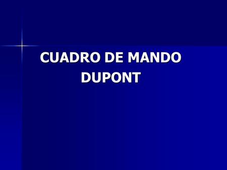 CUADRO DE MANDO DUPONT.