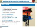 10 1. Medidas de prevención 2. Principios y técnicas de prevención 3. Medidas de protección 4. La señalización de seguridad PRÁCTICA PROFESIONAL Prevención.