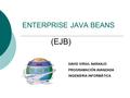 ENTERPRISE JAVA BEANS (EJB) DAVID VIRGIL NARANJO PROGRAMACIÓN AVANZADA INGENIERIA INFORMÁTICA.
