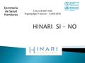 TALLER HINARI Tegucigalpa 31 marzo – 1 abril 2016 Secretaría de Salud Honduras.